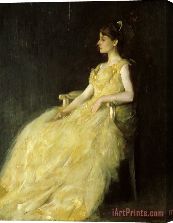 Thomas Wilmer Dewing Lady in Yellow Stretched Canvas Print / Canvas Art