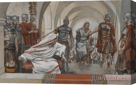 Tissot Jesus Led from Herod to Pilate Stretched Canvas Print / Canvas Art