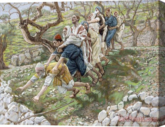 Tissot The Blind Leading the Blind Stretched Canvas Painting / Canvas Art