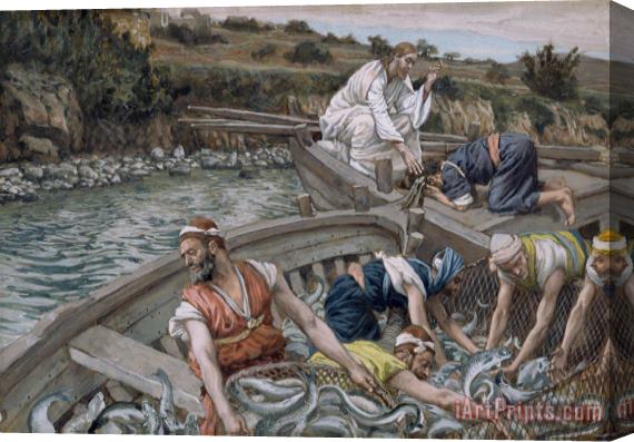 Tissot The First Miraculous Draught of Fish Stretched Canvas Print / Canvas Art