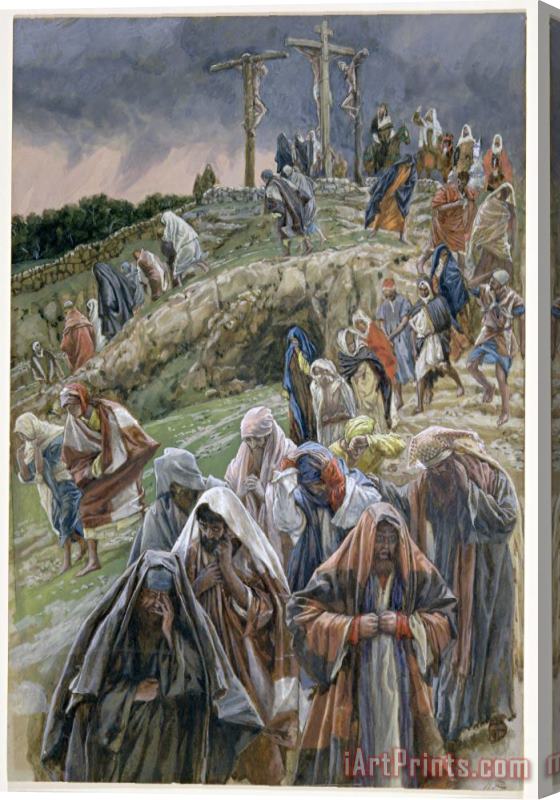 Tissot The people beholding the things that were done smote their breasts Stretched Canvas Print / Canvas Art