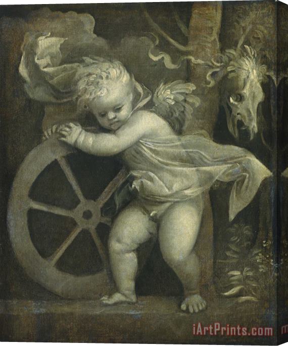Titian Cupid with The Wheel of Fortune Stretched Canvas Painting / Canvas Art