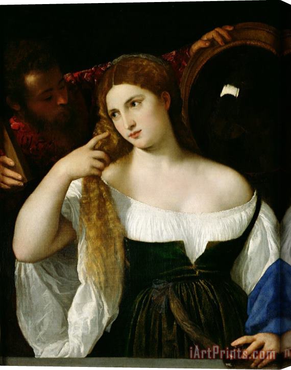 Titian Portrait of a Woman at her Toilet Stretched Canvas Painting / Canvas Art