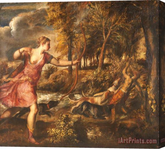 Titian The Death of Actaeon 2 Stretched Canvas Print / Canvas Art