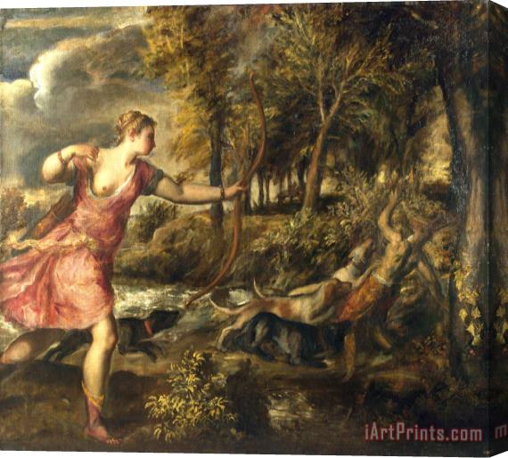 Titian The Death of Actaeon Stretched Canvas Print / Canvas Art
