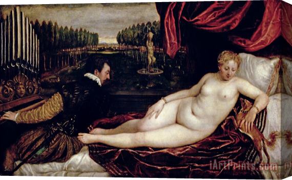 Titian Venus and the Organist Stretched Canvas Painting / Canvas Art