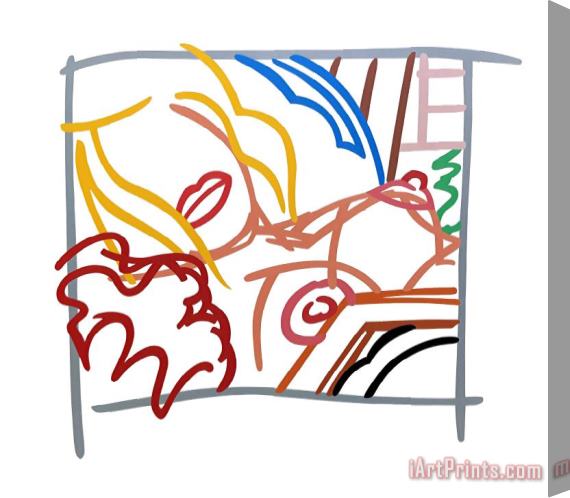 Tom Wesselmann Bedroom Blonde Doodle with Photo, 1988 Stretched Canvas Painting / Canvas Art