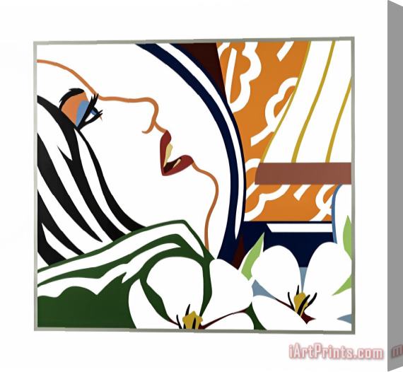 Tom Wesselmann Bedroom Face with Orange Wallpaper, 1989 Stretched Canvas Print / Canvas Art