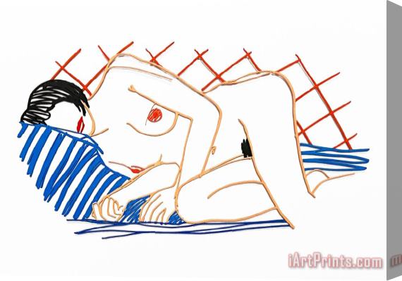 Tom Wesselmann Monica Asleep on Blanket Steel Drawing Edition, 1985 2004 Stretched Canvas Print / Canvas Art