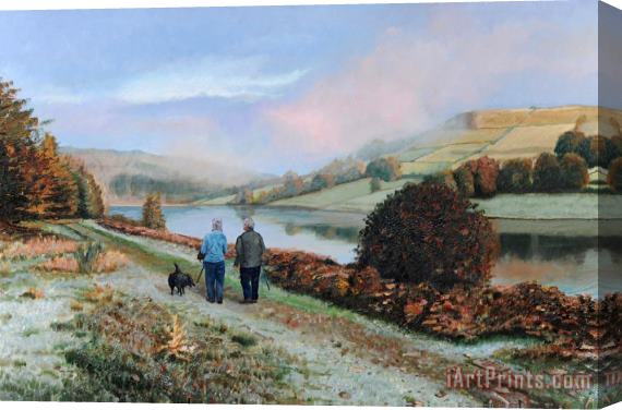 Trevor Neal Ladybower Reservoir - Derbyshire Stretched Canvas Painting / Canvas Art