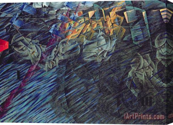 Umberto Boccioni States Of Mind Those Who Go Stretched Canvas Painting / Canvas Art