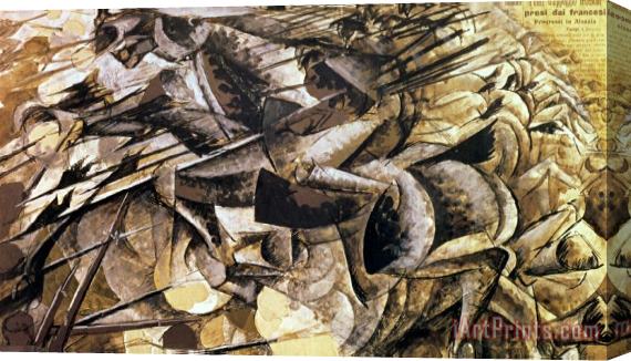Umberto Boccioni The Charge of the Lancers Stretched Canvas Print / Canvas Art