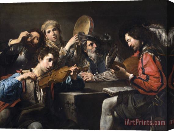 Valentin de Boulogne A Musical Party Stretched Canvas Painting / Canvas Art