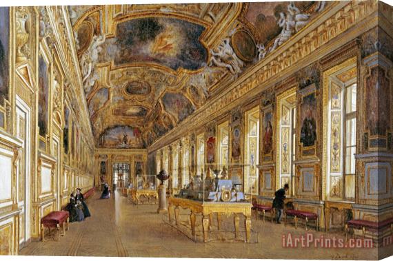 Victor Duval The Interior of The Louvre Stretched Canvas Painting / Canvas Art