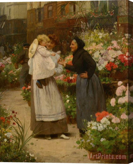 Victor Gabriel Gilbert Flower Offering to a Child Stretched Canvas Print / Canvas Art