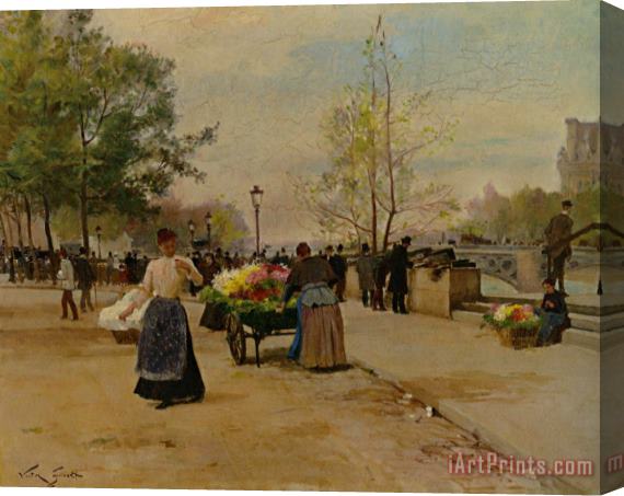 Victor Gabriel Gilbert Flower Sellers Stretched Canvas Print / Canvas Art