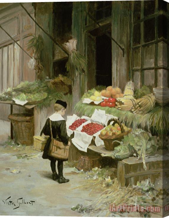 Victor Gabriel Gilbert Little Boy At The Market Stretched Canvas Painting / Canvas Art