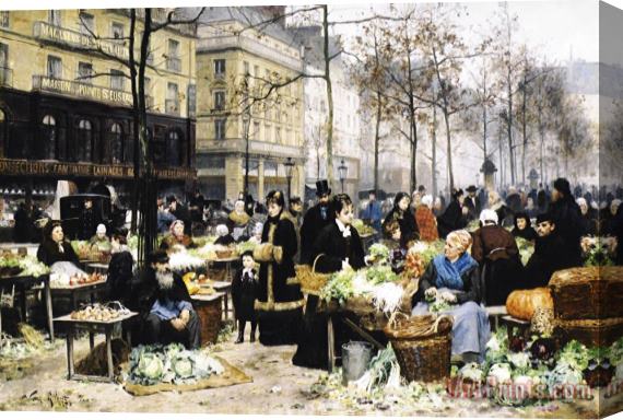 Victor Gabriel Gilbert Market Day Stretched Canvas Painting / Canvas Art
