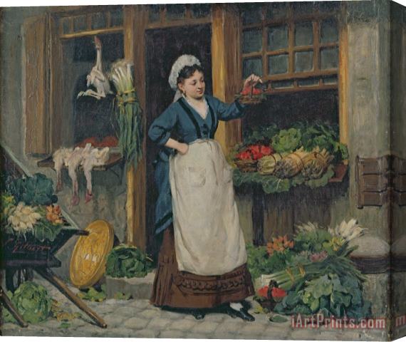 Victor Gabriel Gilbert The Fruit Seller Stretched Canvas Painting / Canvas Art