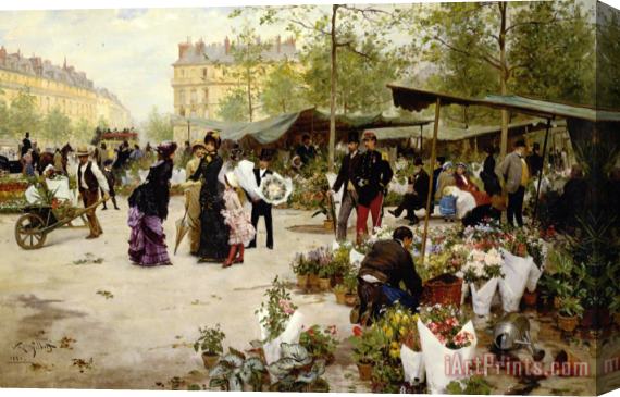 Victor Gabriel Gilbert The Lower Market Stretched Canvas Print / Canvas Art