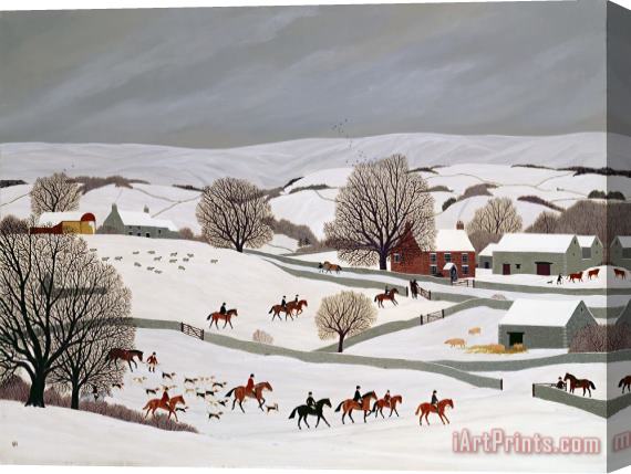 Vincent Haddelsey Riding In The Snow Stretched Canvas Painting / Canvas Art