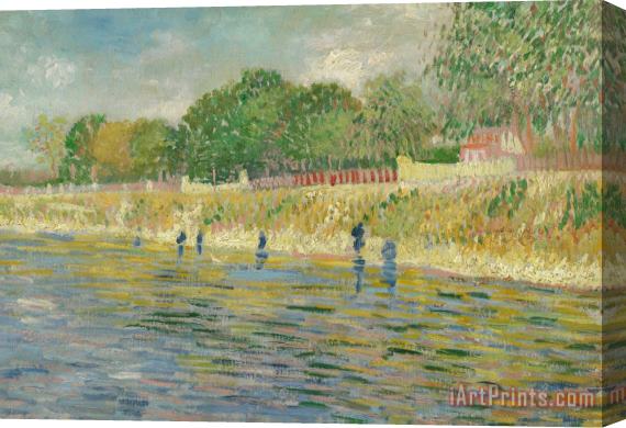 Vincent van Gogh Bank Of The Seine Stretched Canvas Painting / Canvas Art