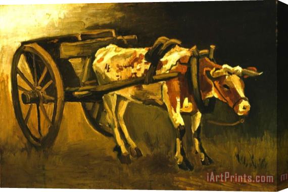 Vincent van Gogh Cart with Reddish-brown Ox Stretched Canvas Painting / Canvas Art
