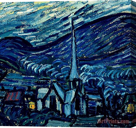 Vincent Van Gogh Detail of The Starry Night Stretched Canvas Print / Canvas Art