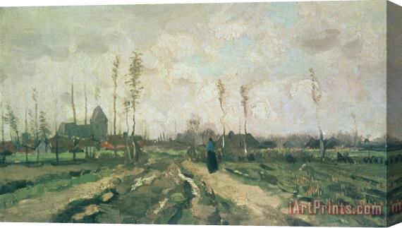 Vincent van Gogh Landscape With A Church And Houses Stretched Canvas Print / Canvas Art
