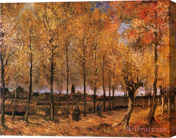 Vincent van Gogh Poplar Avenue at Nuenen Stretched Canvas Print / Canvas Art