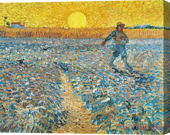 Vincent van Gogh Sower at Sunset Stretched Canvas Painting / Canvas Art