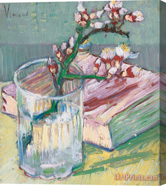 Vincent van Gogh Still Life A Flowering Almond Branch Stretched Canvas Painting / Canvas Art