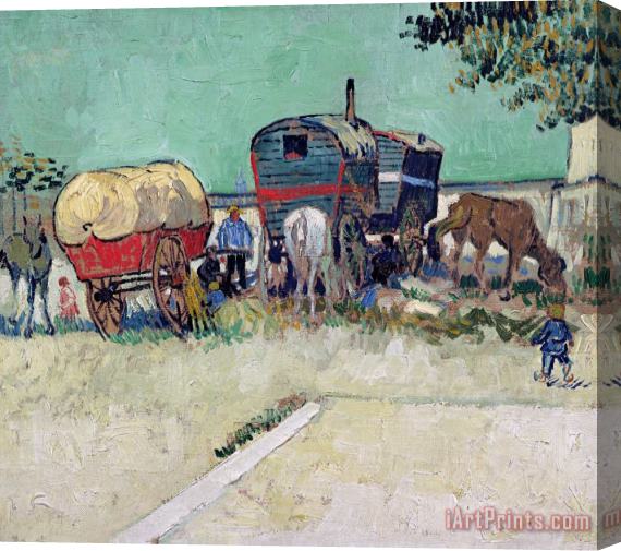 Vincent van Gogh The Caravans Gypsy Encampment Near Arles Stretched Canvas Print / Canvas Art