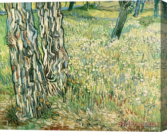 Vincent van Gogh Tree Trunks In Grass Stretched Canvas Painting / Canvas Art
