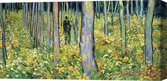 Vincent van Gogh Undergrowth with Two Figures Stretched Canvas Print / Canvas Art