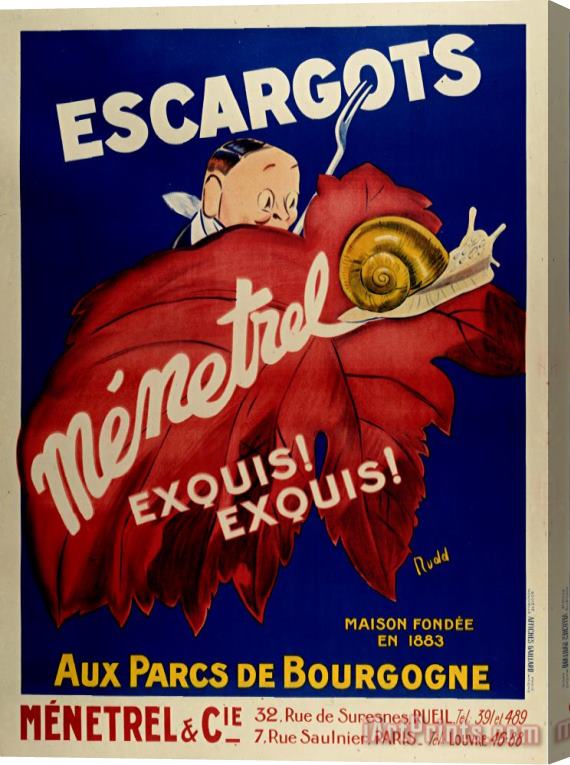 Vintage Images Escargots Stretched Canvas Print / Canvas Art