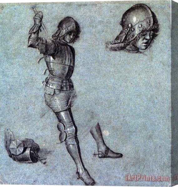 Vittore Carpaccio Three Studies of a Cavalier in Armor Stretched Canvas Print / Canvas Art