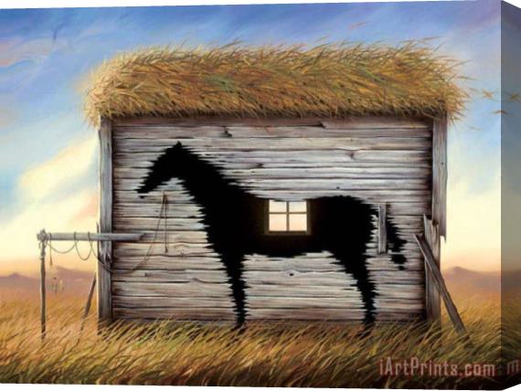 Vladimir Kush Black Horse Stretched Canvas Print / Canvas Art