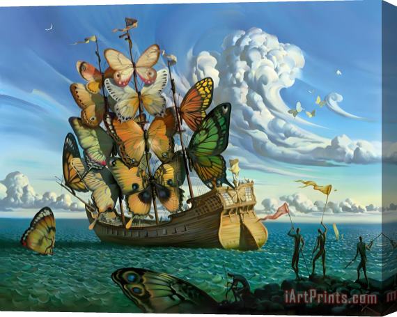 Vladimir Kush Departure of The Winged Ship Stretched Canvas Print / Canvas Art