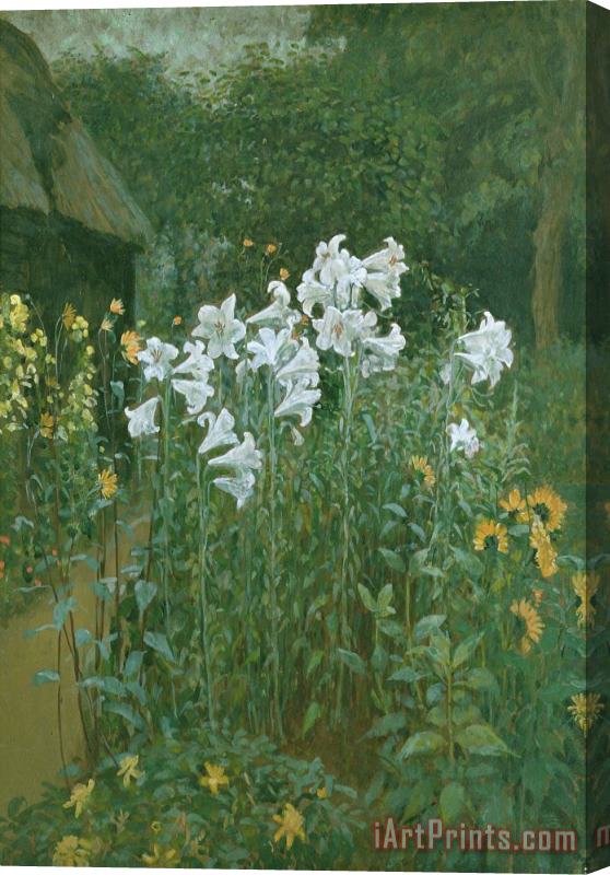 Walter Crane Madonna Lilies in a Garden Stretched Canvas Painting / Canvas Art