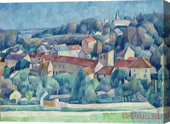 Walter Rosam Hardricourt Village and Castle Stretched Canvas Print / Canvas Art