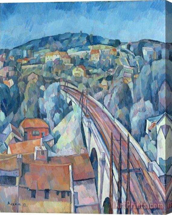 Walter Rosam The Railway Bridge at Meulen Stretched Canvas Print / Canvas Art
