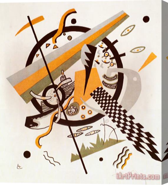 Wassily Kandinsky Komposition Mit Schachbrettstreifen 1922 Stretched Canvas Painting / Canvas Art