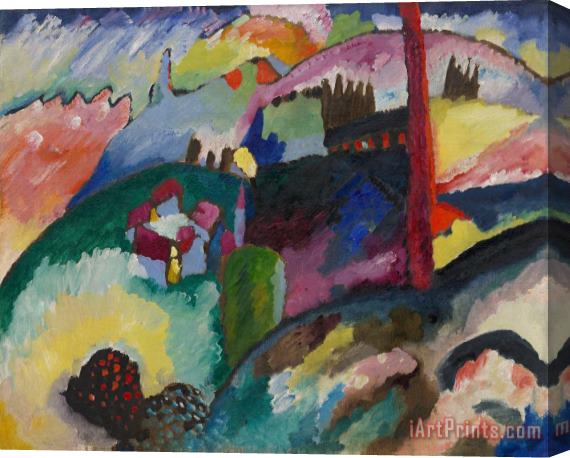 Wassily Kandinsky Landscape with Factory Chimney, 1910 Stretched Canvas Print / Canvas Art