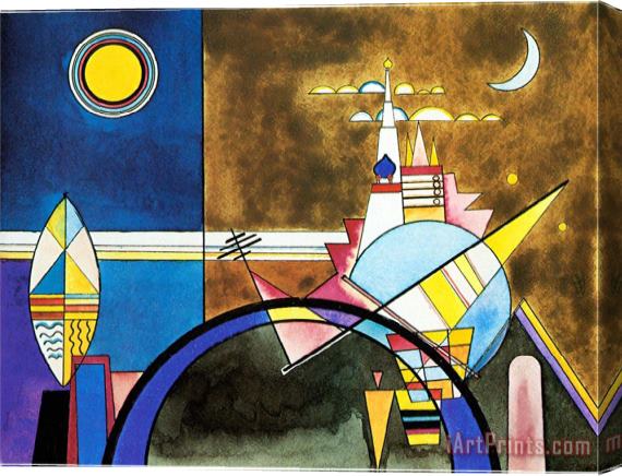 Wassily Kandinsky Picture Xvi The Great Gate of Kiev Stage Set for Mussorgsky's Pictures at an Exhibition in 1928 Stretched Canvas Print / Canvas Art