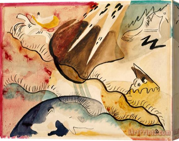 Wassily Kandinsky Rain Landscape Stretched Canvas Painting / Canvas Art