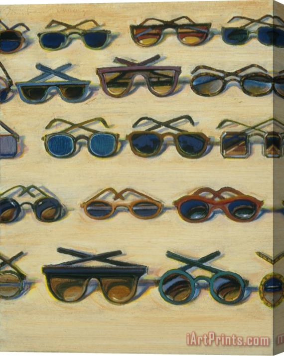 Wayne Thiebaud Five Rows of Sunglasses Stretched Canvas Print / Canvas Art
