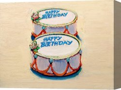 Birthday Canvas Paintings - Happy Birthday, 1962 by Wayne Thiebaud