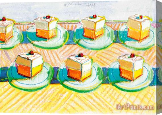 Wayne Thiebaud Lemon Meringue Pie Slices, 2013 Stretched Canvas Print / Canvas Art