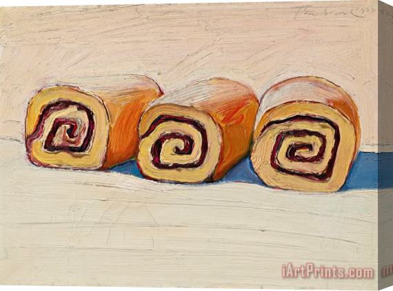 Wayne Thiebaud Three Jelly Rolls Stretched Canvas Print / Canvas Art